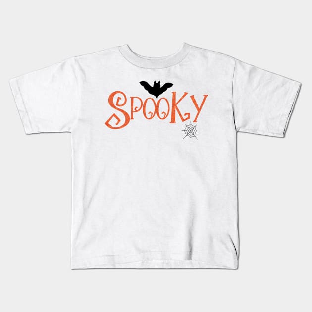 Spooky Halloween design orange Kids T-Shirt by Anines Atelier